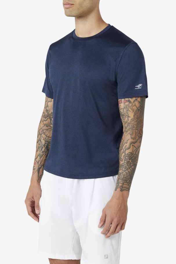 Pickleball Scallop Hem Crew Fila UK Navy Heather