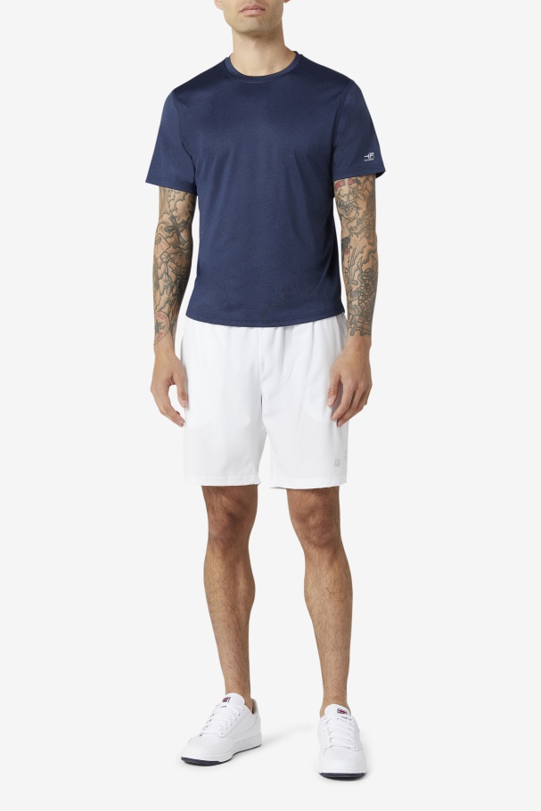 Pickleball Scallop Hem Crew Fila UK Navy Heather