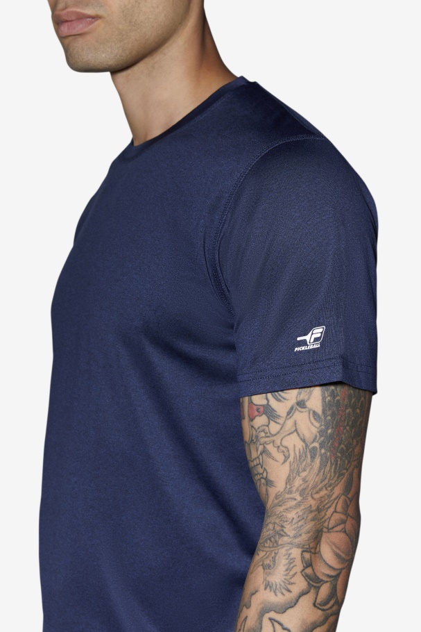 Pickleball Scallop Hem Crew Fila UK Navy Heather