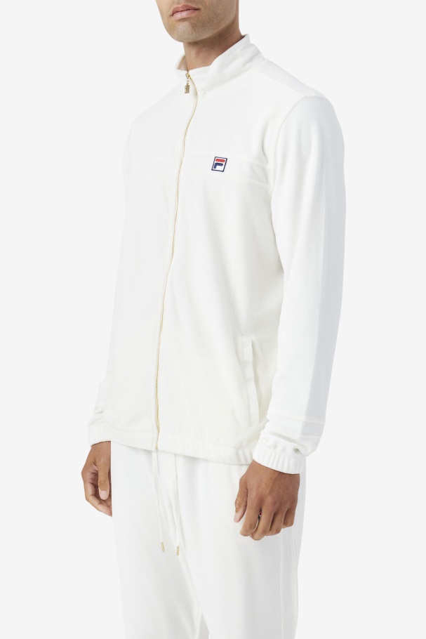 Egret Fila UK Ravid Velour Jacket