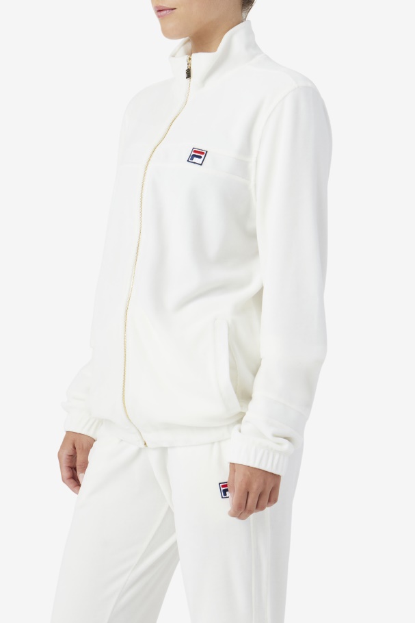Egret Fila UK Ravid Velour Jacket