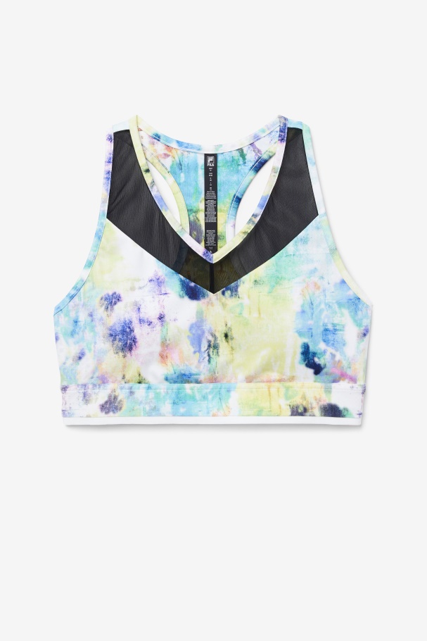 Fila UK Tie Dye/Black/White Uplift Racerback Bra Top