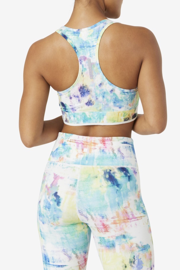 Fila UK Tie Dye/Black/White Uplift Racerback Bra Top