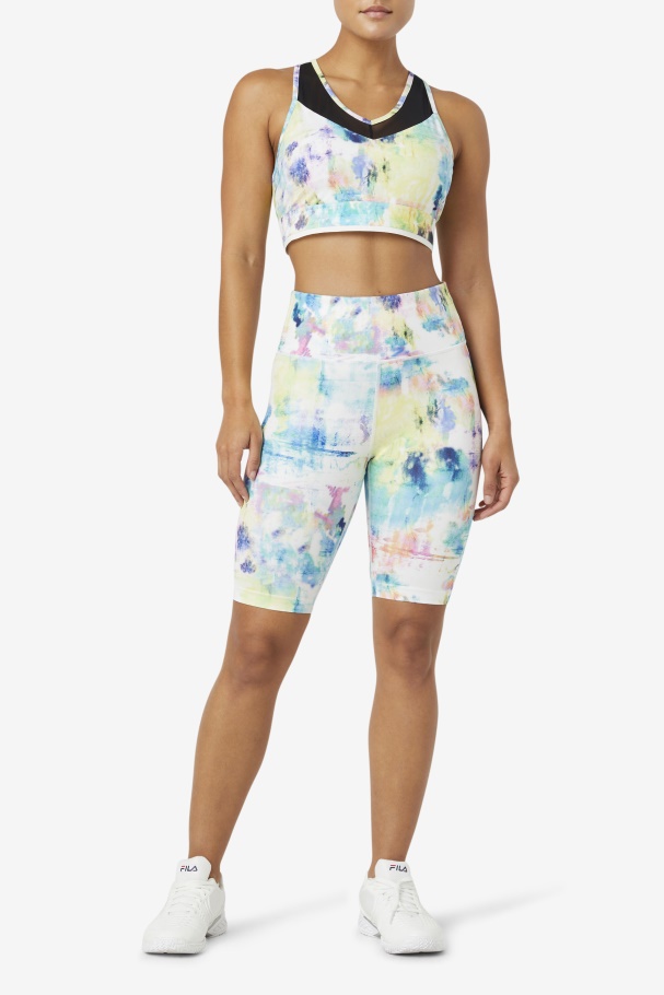Fila UK Tie Dye/Black/White Uplift Racerback Bra Top