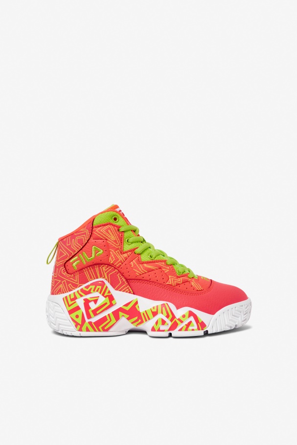 Fila UK Big Kids' MB Fiery Coral/White/Lime Punch