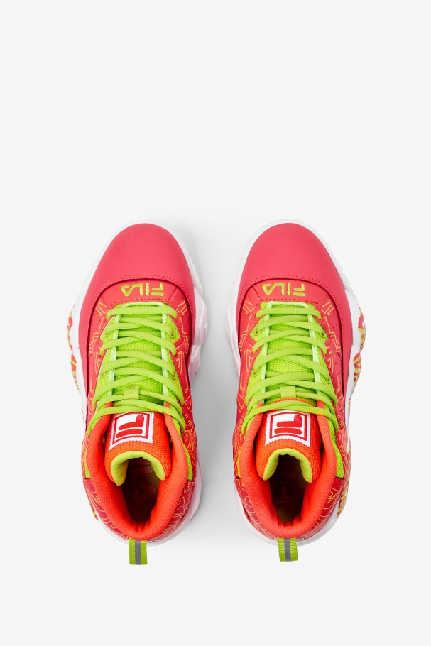 Fila UK Big Kids\' MB Fiery Coral/White/Lime Punch
