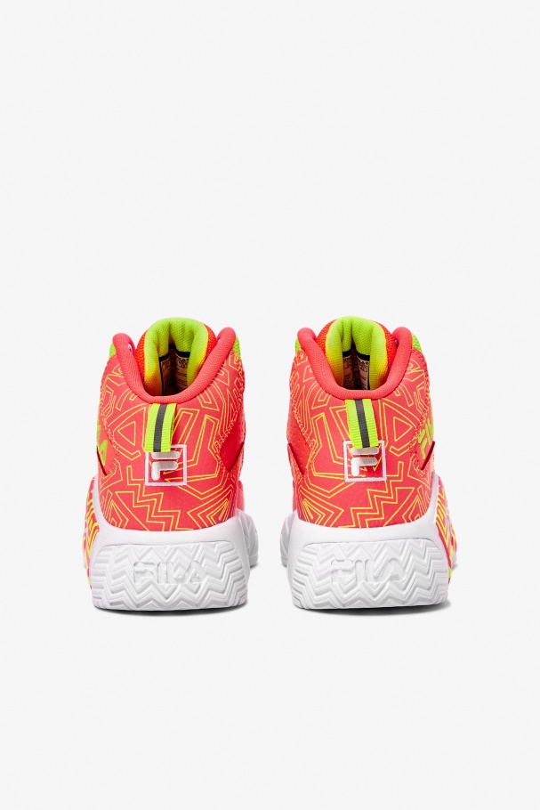 Fila UK Big Kids\' MB Fiery Coral/White/Lime Punch