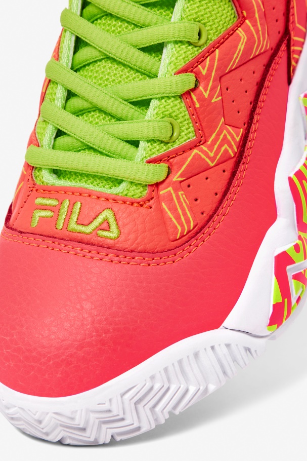 Fila UK Big Kids\' MB Fiery Coral/White/Lime Punch