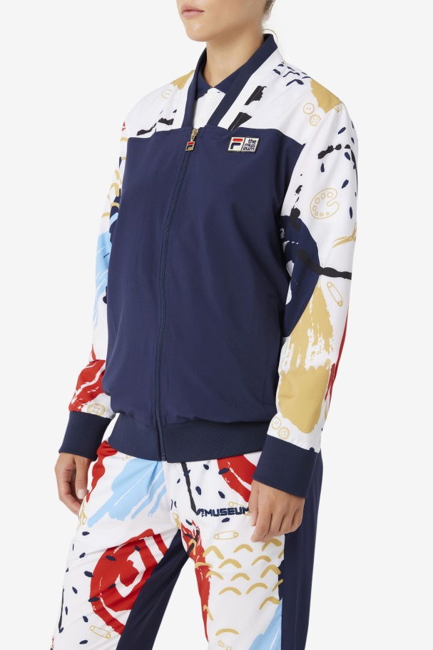 Fila UK x The Museum Printed Track Jacket Peacoat/White/Red Fila UK
