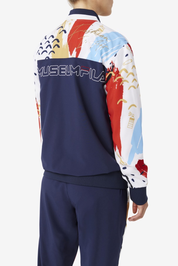 Fila UK x The Museum Printed Track Jacket Peacoat/White/Red Fila UK