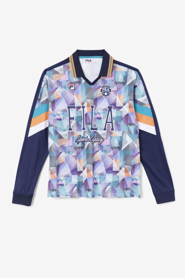 Kay Goalie Jersey Fila UK Navy/Blue/Tangerine/White