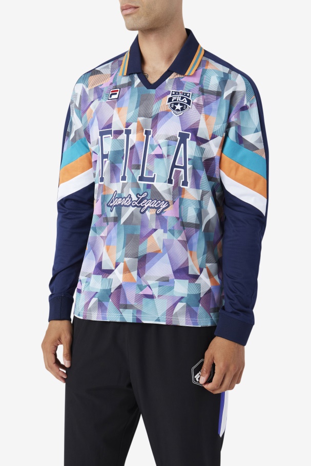 Kay Goalie Jersey Fila UK Navy/Blue/Tangerine/White