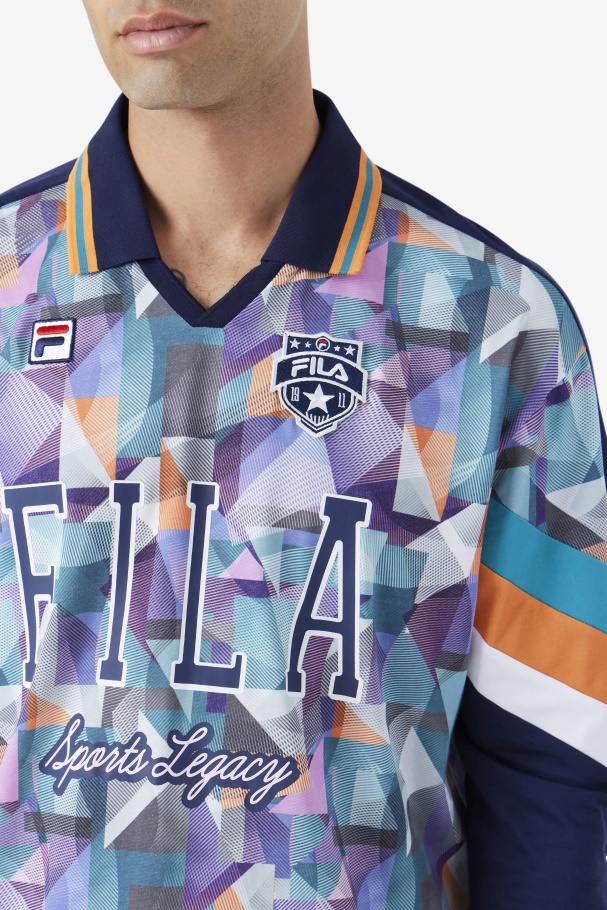 Kay Goalie Jersey Fila UK Navy/Blue/Tangerine/White