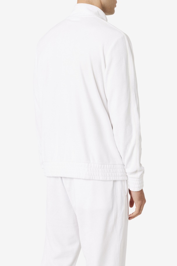 White Fila UK Deverall Velour Jacket