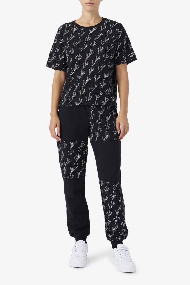 Fila UK Elizabeth Tee Black/Gardenia