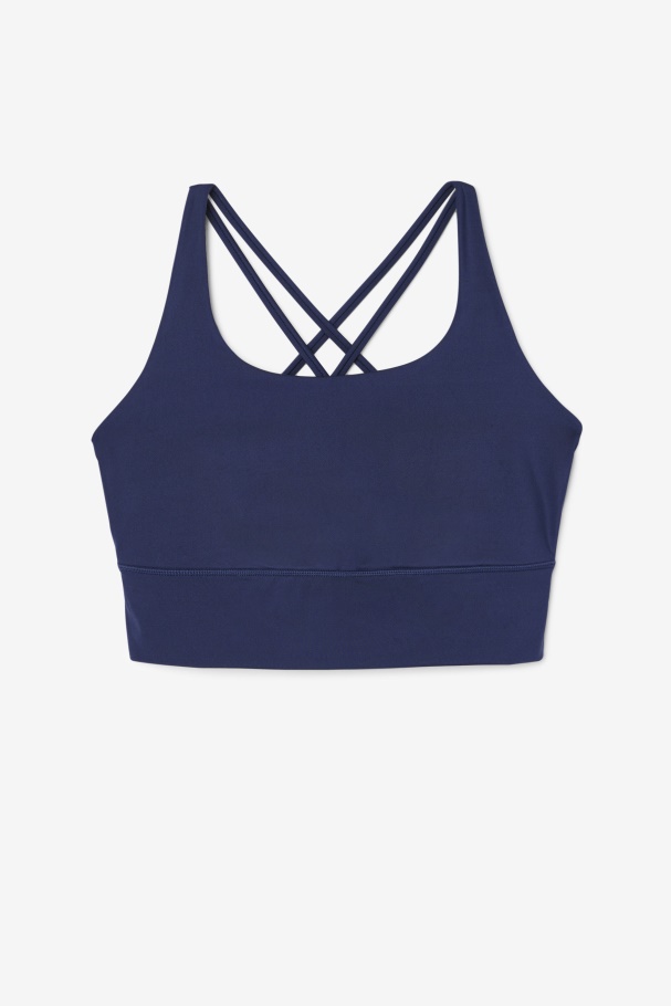 Navy Fila UK Uplift Cross Back Bra Top