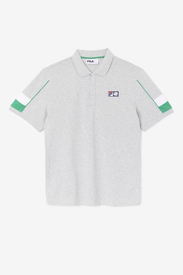 Fila UK Coda Polo Light Grey/Jelly Bean/White