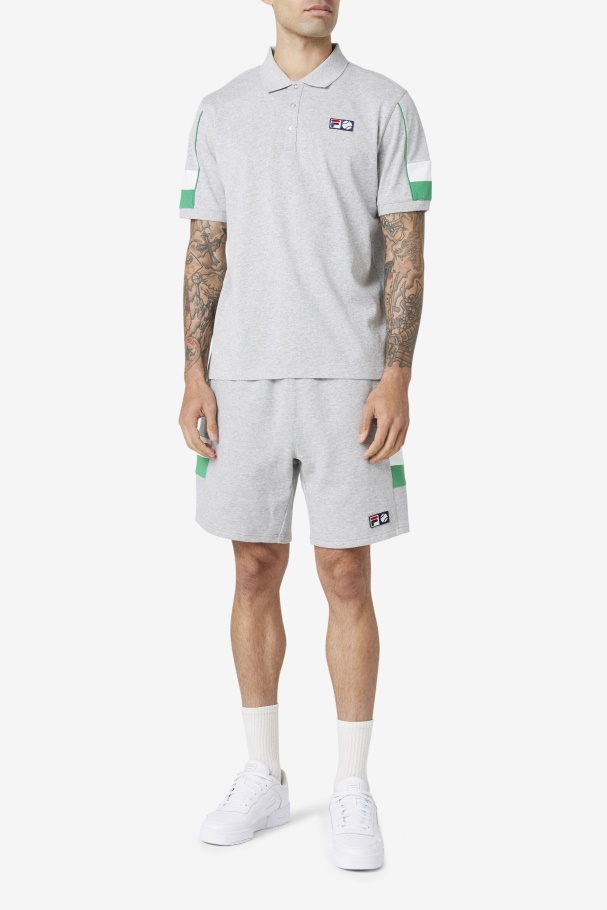 Fila UK Coda Polo Light Grey/Jelly Bean/White