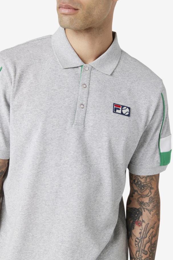 Fila UK Coda Polo Light Grey/Jelly Bean/White