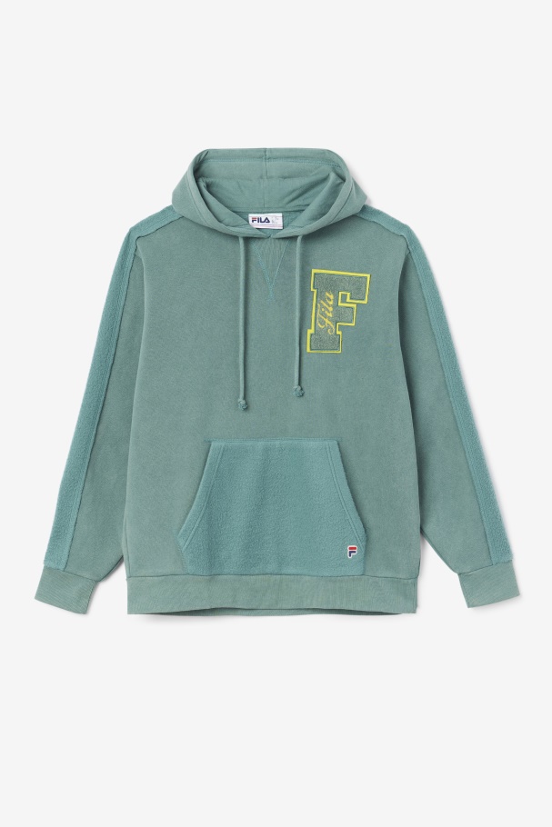 Fila UK Bryson Vintage Wash Hoodie Blue Spruce/Mimosa