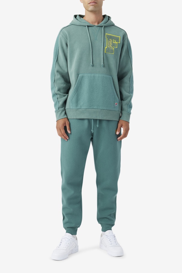 Fila UK Bryson Vintage Wash Hoodie Blue Spruce/Mimosa