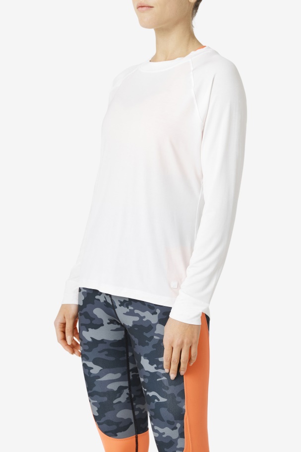 Fila UK Fi-Lux Mesh Back Long Sleeve Crew White