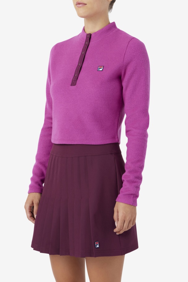Josie Half Zip Top Fila UK Rouge/Potpourri