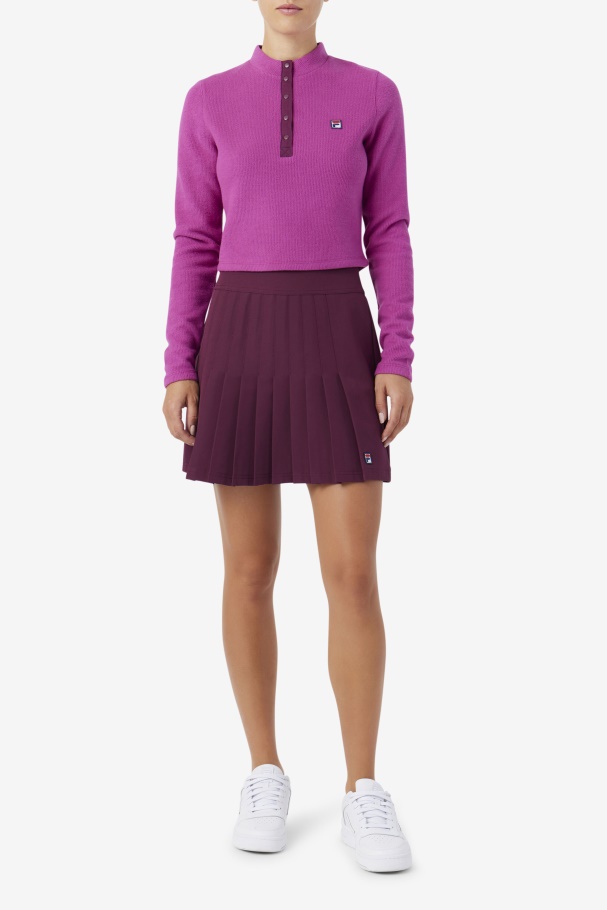 Josie Half Zip Top Fila UK Rouge/Potpourri