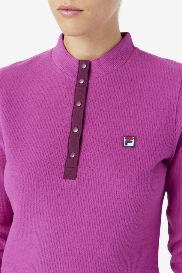 Josie Half Zip Top Fila UK Rouge/Potpourri