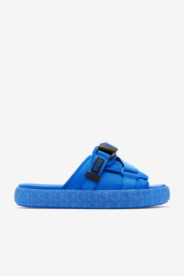 Blue/Black/Blue Men's Atlas Slide Fila UK
