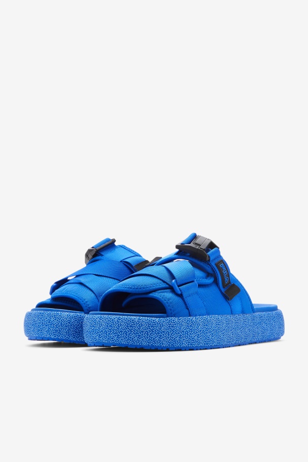 Blue/Black/Blue Men\'s Atlas Slide Fila UK