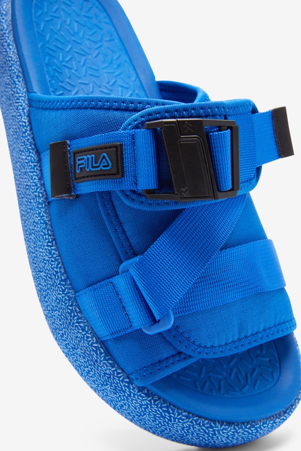 Blue/Black/Blue Men\'s Atlas Slide Fila UK