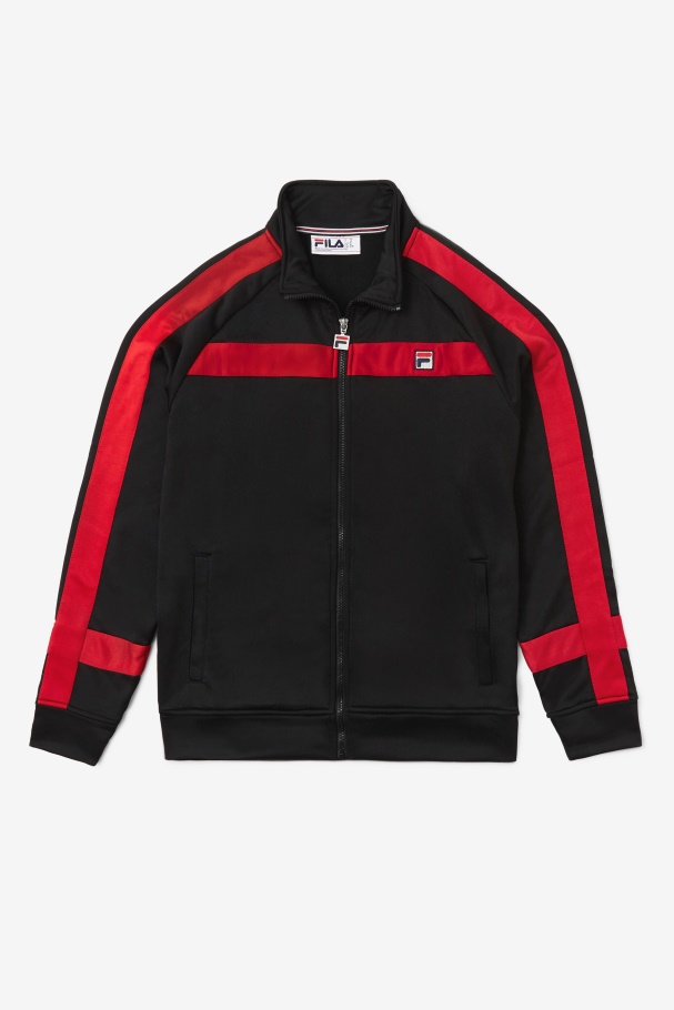 Black/Red Fila UK Renzo Jacket