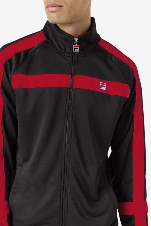 Black/Red Fila UK Renzo Jacket