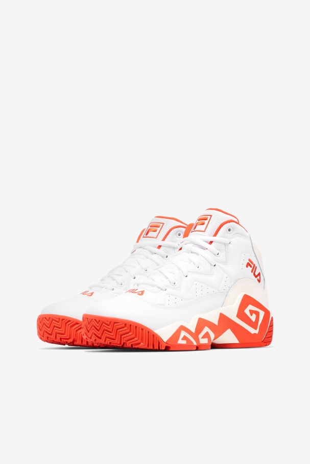 Women\'s Mb White/Mandarin Red/Gardenia Fila UK