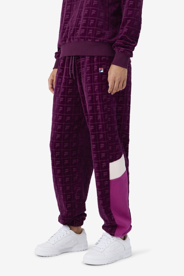 Helen Velour Jogger Grape Wine/Rouge/Potpourri Fila UK