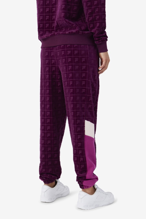 Helen Velour Jogger Grape Wine/Rouge/Potpourri Fila UK