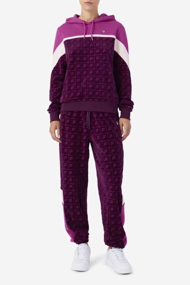 Helen Velour Jogger Grape Wine/Rouge/Potpourri Fila UK