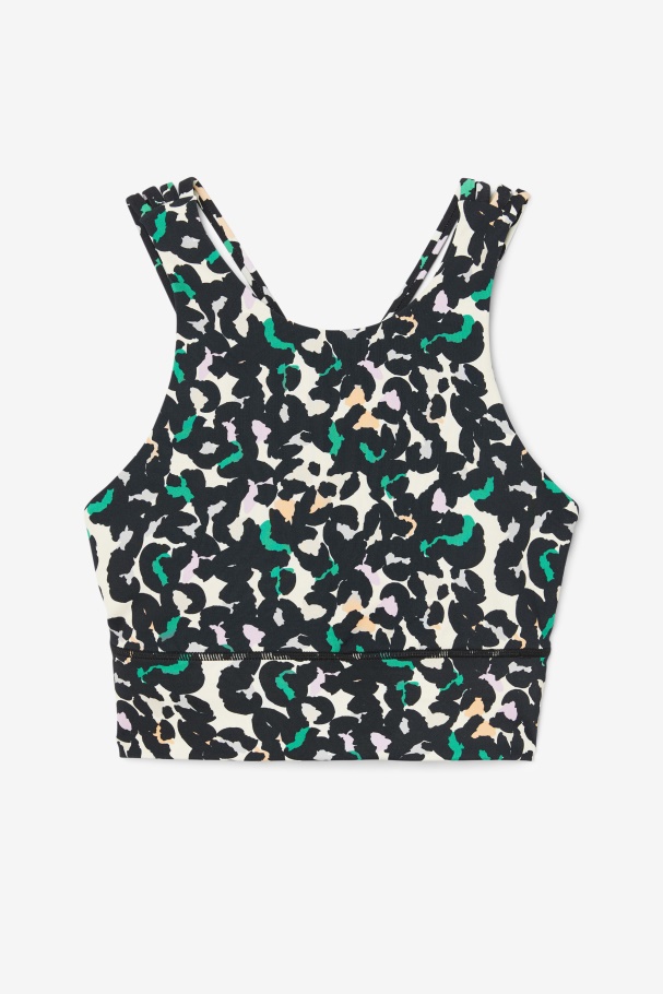 Uplift High Neck Sports Bra Fila UK Black Animal
