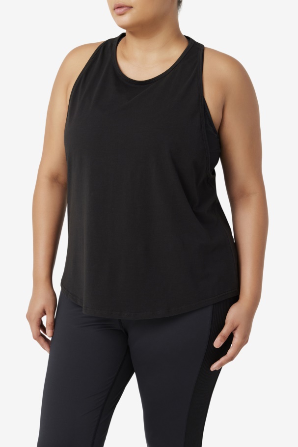 Fila UK Black Fi-Lux Long Tank Top