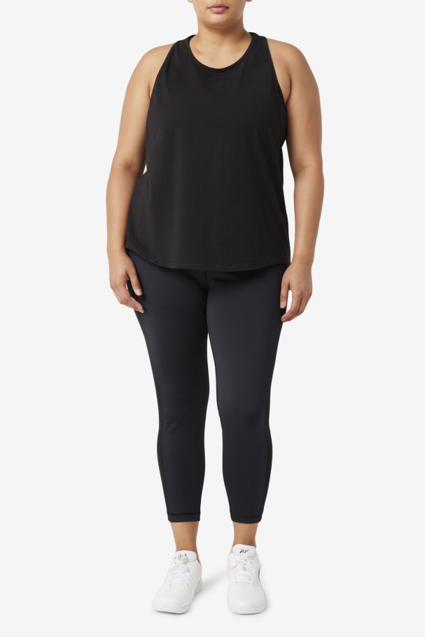Fila UK Black Fi-Lux Long Tank Top