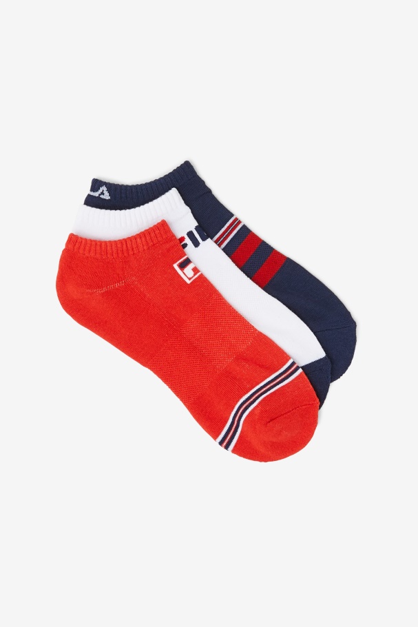 Fila UK Navy Men's Striped No Show Sock 3-Pack