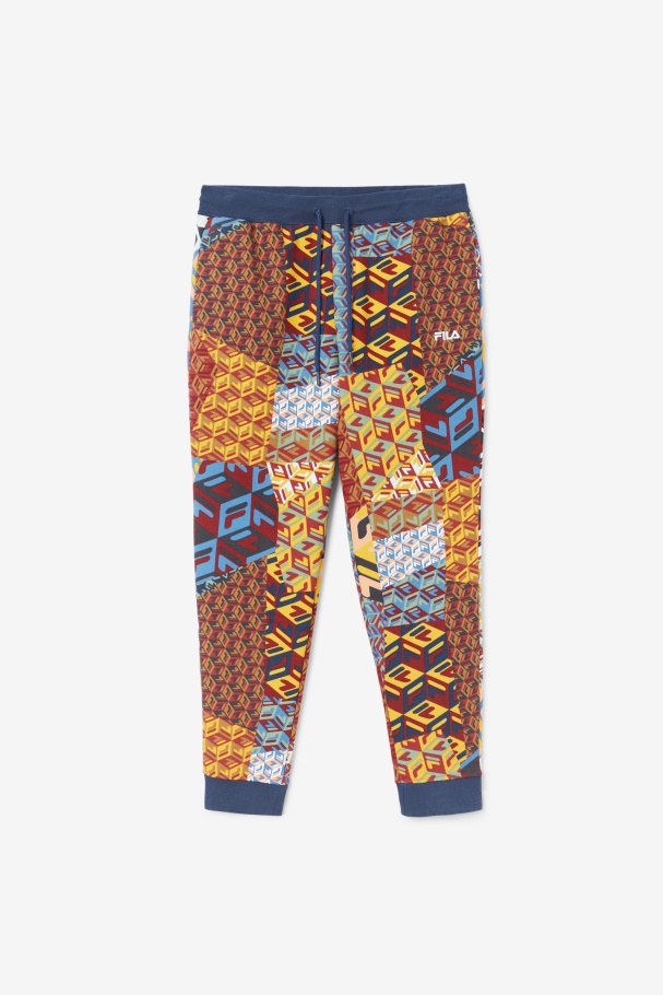 Fila UK Yellow Print/Ocean Amay Jogger