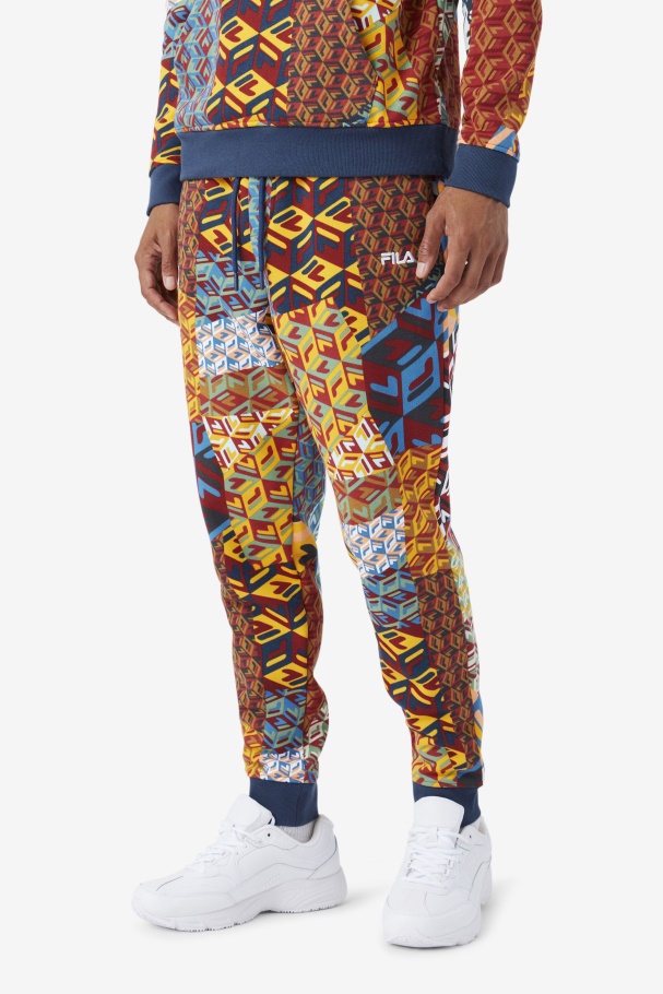 Fila UK Yellow Print/Ocean Amay Jogger