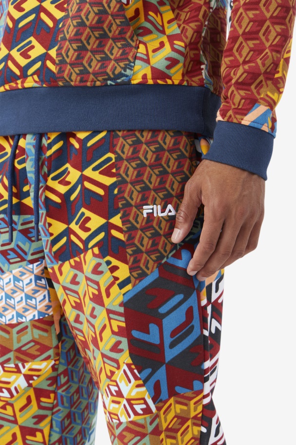 Fila UK Yellow Print/Ocean Amay Jogger
