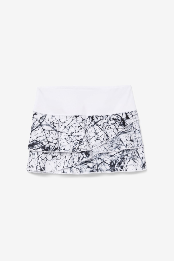 Marble Print/White Fila UK Pickleball Tiered Printed Skort