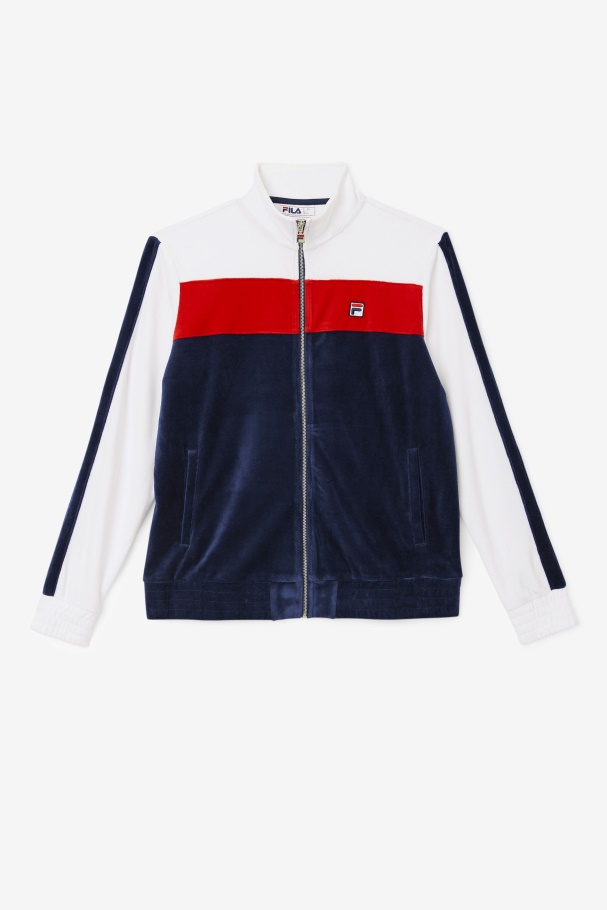 Fila UK Brice Velour Jacket Navy/White/Red