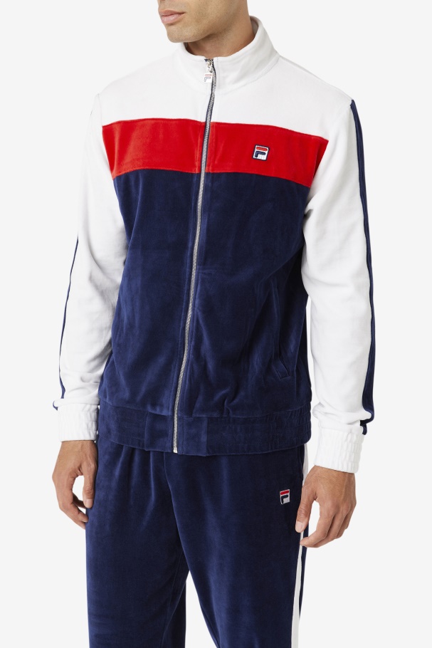 Fila UK Brice Velour Jacket Navy/White/Red