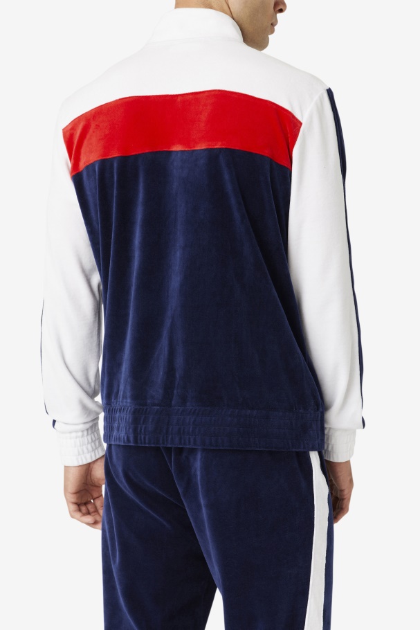 Fila UK Brice Velour Jacket Navy/White/Red