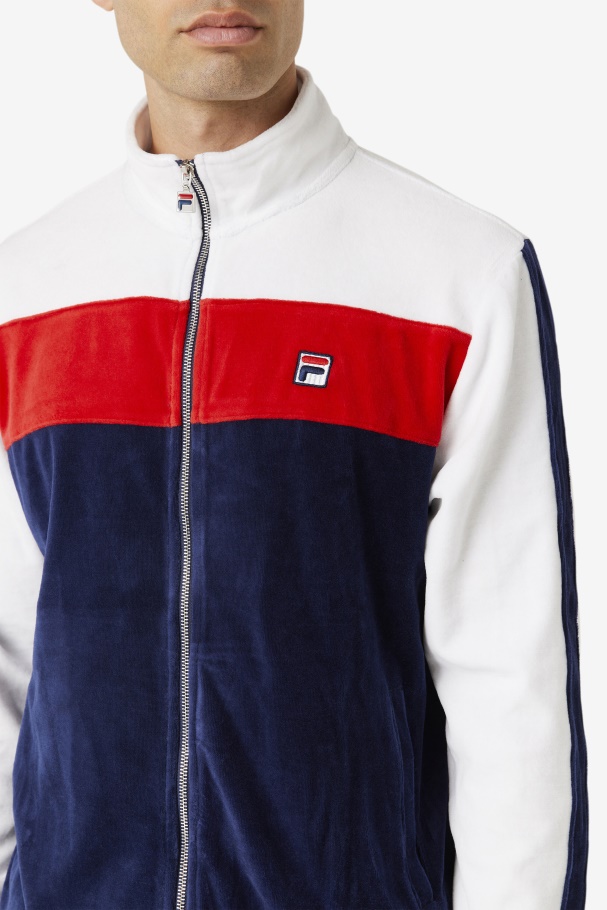 Fila UK Brice Velour Jacket Navy/White/Red